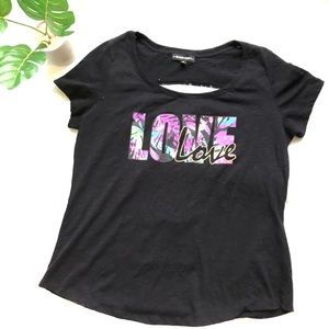 3x$25 Inspired Hearts LOVE Tropical Open Back T-Shirt